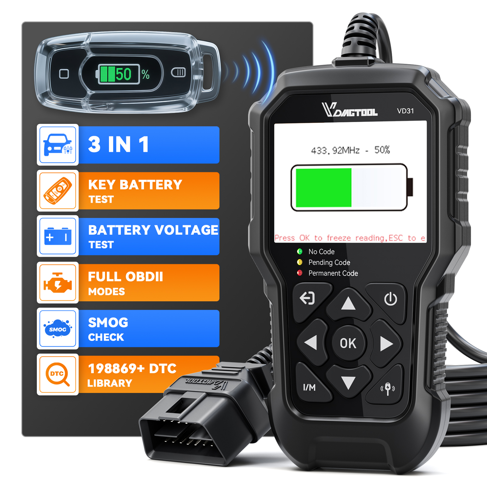 Health Power Tools - VDIAGTOOL VD31 Powerful 3-in-1 car diagnostic