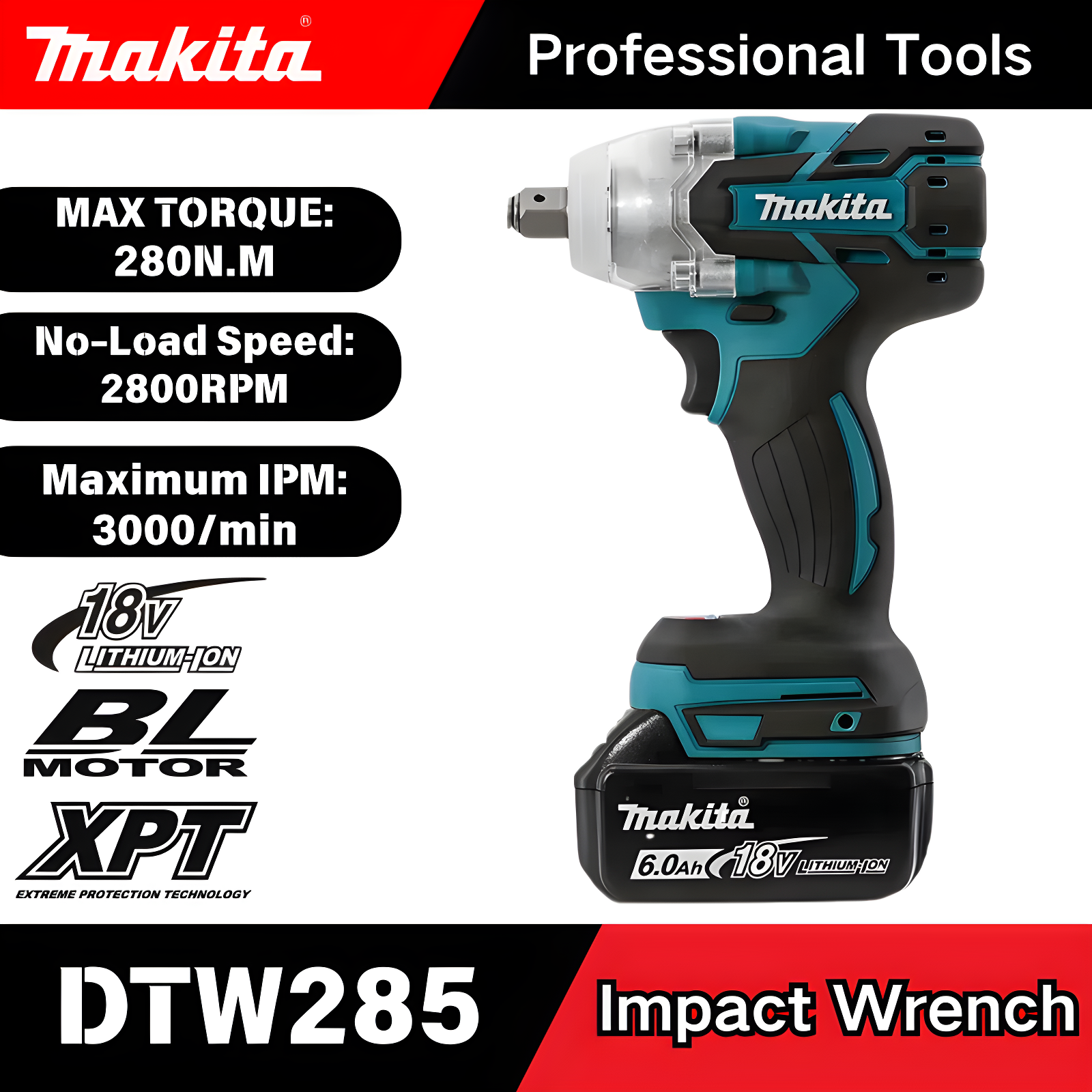 Power Tools Makita Set - Makita DTW285 18V Tool Set Brushless