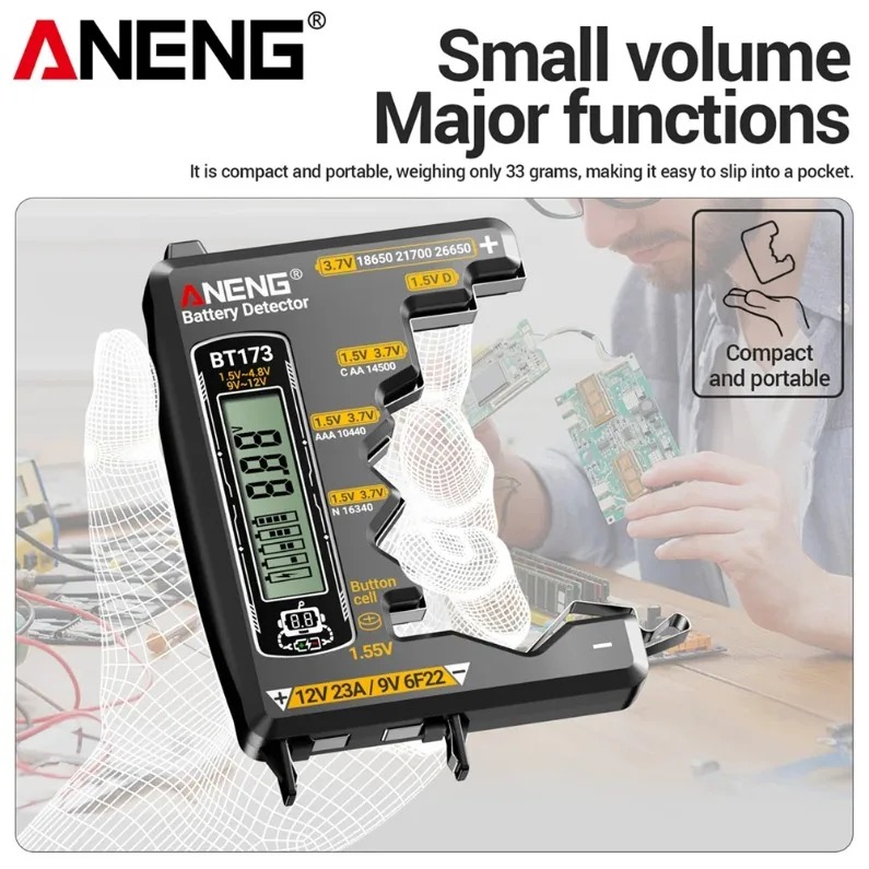 Health Power Tools - ANENG BT-173 18650 Power Analyzer Tool