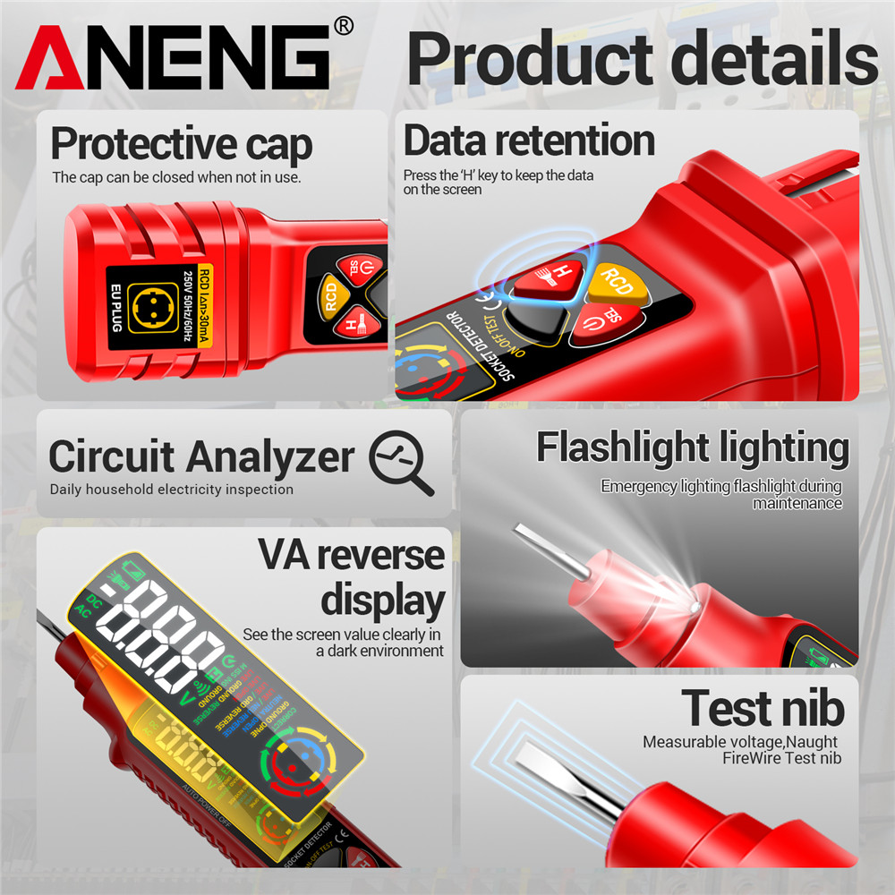 Socket Power Tester ANENG VD80 - مراجعة Power Tools Voltage وسعره