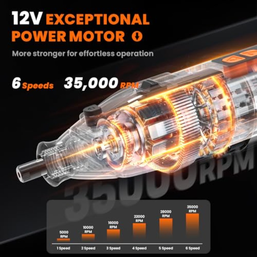 Cordless Rotary Tool 12V 6 Spe - مراجعة Power Tools Display وسعره