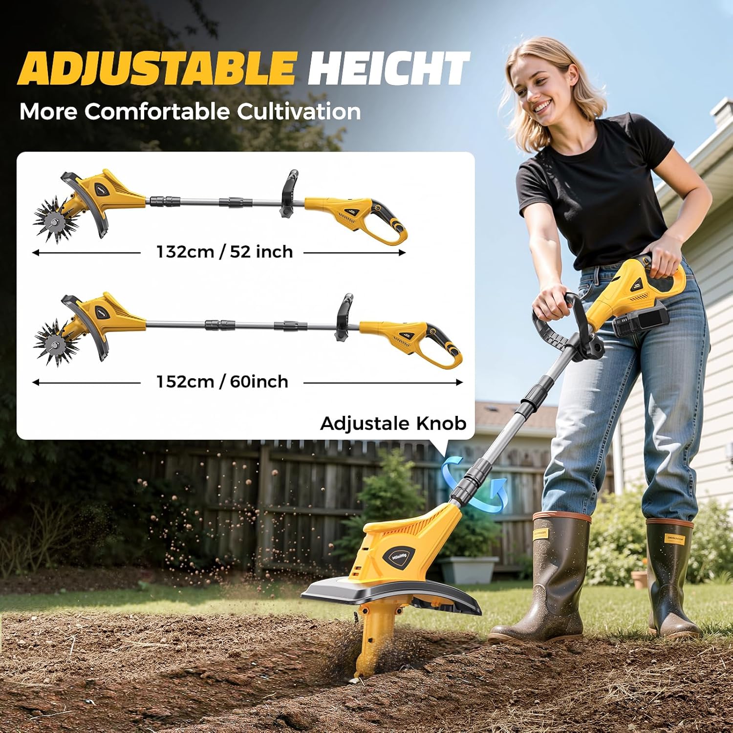 Cordless Tiller Cultivator Com - مراجعة Power Tools Hardware وسعره