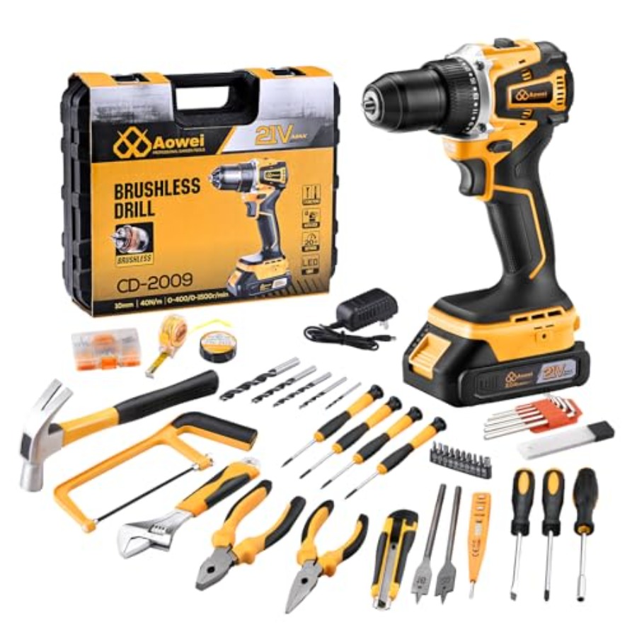 Brushless Motor Tool Kit Set:  - مراجعة Power Tools Yellow وسعره