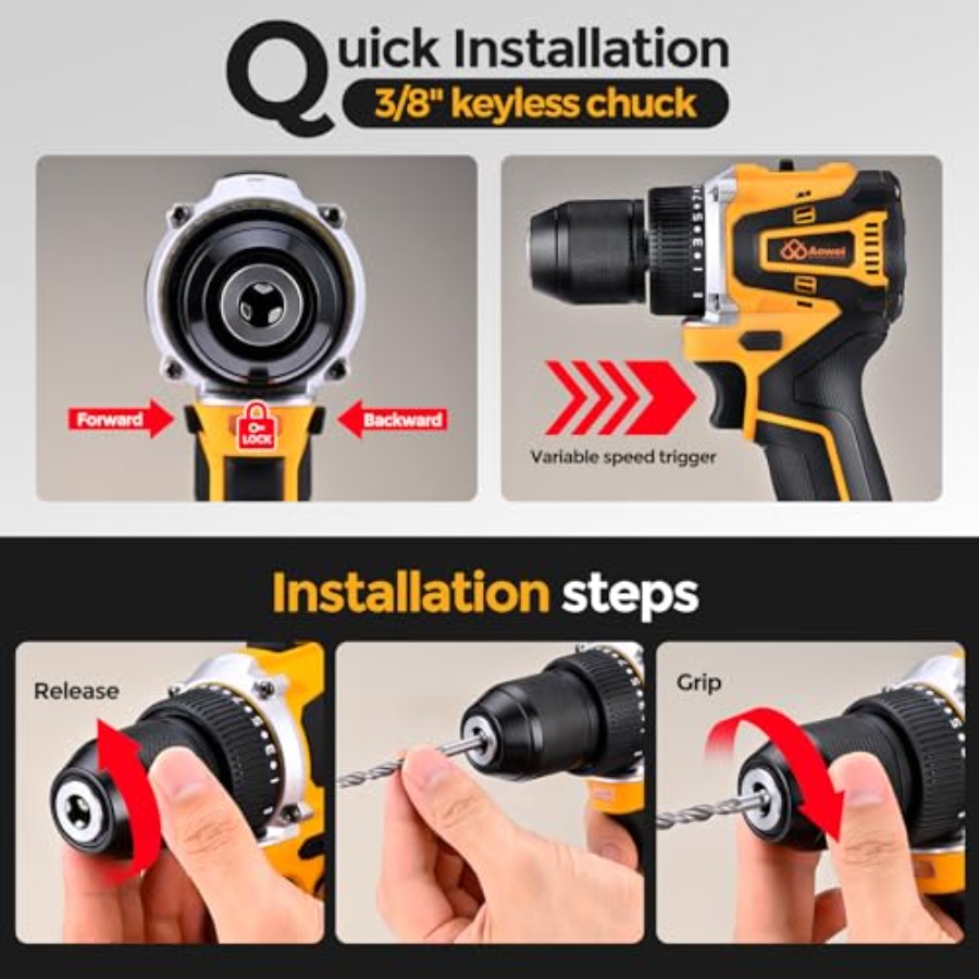 Brushless Motor Tool Kit Set:  - مراجعة Power Tools Yellow وسعره